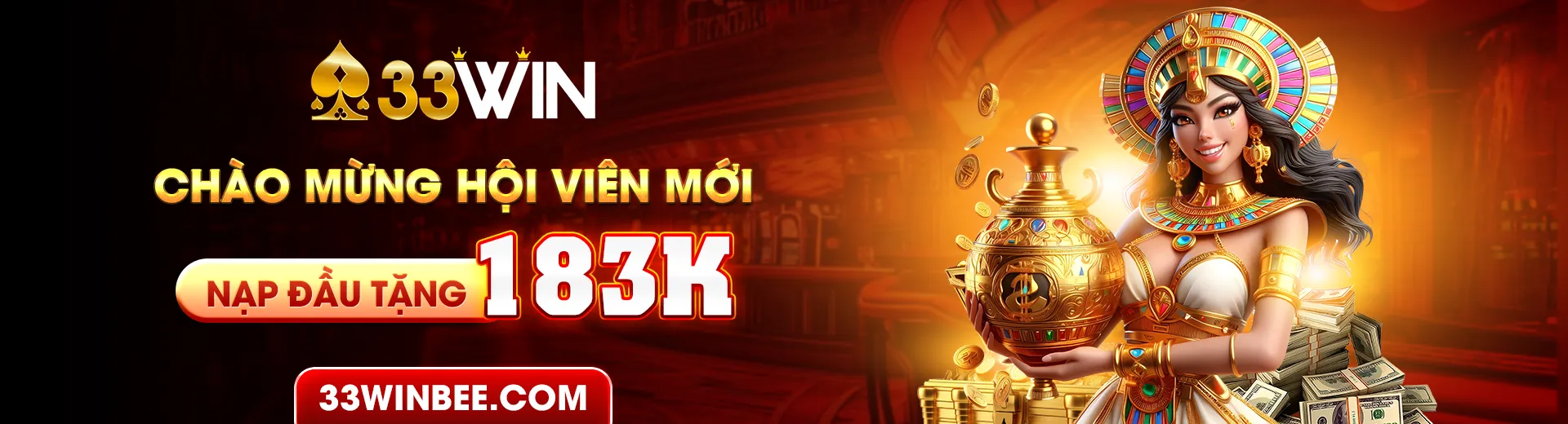 banner 33win chào mừng hội viên mới tặng 183k